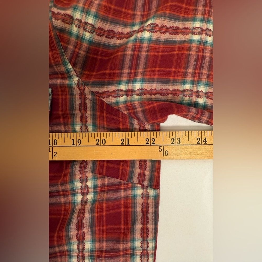 Woolrich Red Heritage Print Plaid Long Sleeve‎ ButtonUp Western Shirt Size Large - Picture 7 of 9